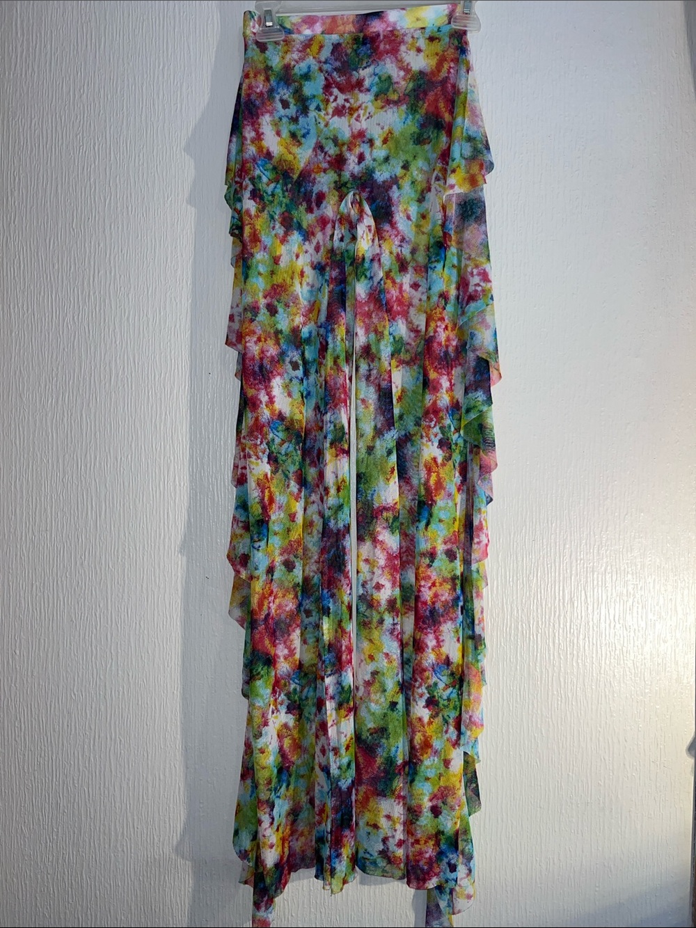 Colorful Watercolor Ruffle Pants